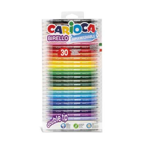 Birello Felt Tip Dual Tip Washable Pens - 30 Pieces