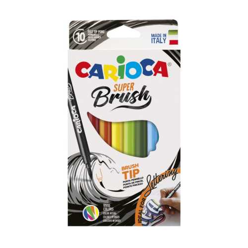 Super Brush Washable Felt Tip Pens - 10 Pieces