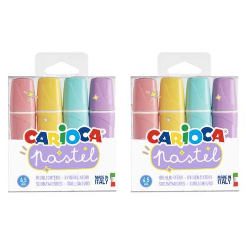 Memolight Pastel Washable Highlighters, 4 Per Pack, 2 Packs