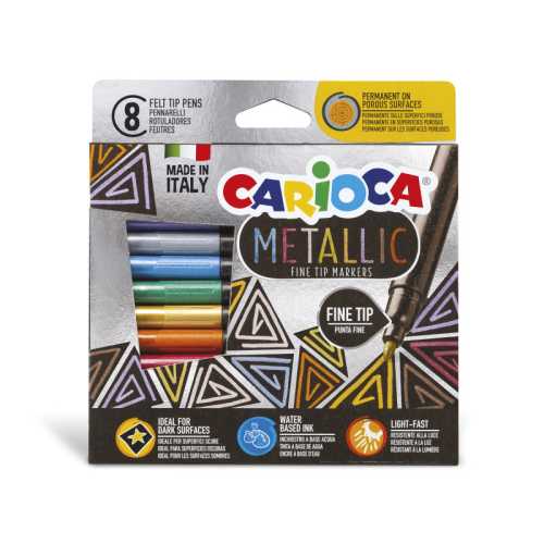 Metallic Felt Tip Pens Fine Tip Markers - 8 Pieces