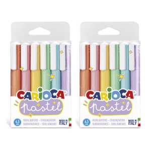 Pastel Washable Highlighters, 6 Per Pack, 2 Packs