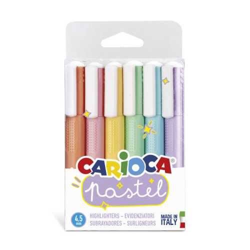 Pastel Washable Highlighters - 6 Pieces