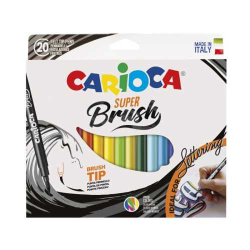 Super Brush Felt Tip Washable Pens - 20 Pieces