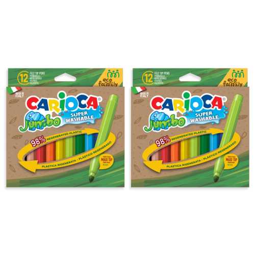 Eco Family Jumbo Maxi Tip Washable Felt Tip Pens, 12 Per Pack, 2 Packs