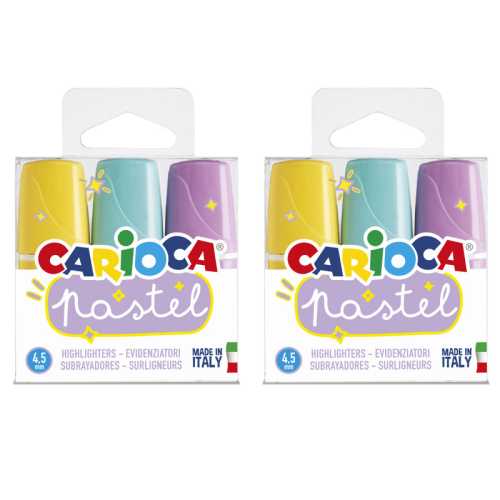 Minilight Pastel Washable Highlighters, 3 Per Pack, 2 Packs