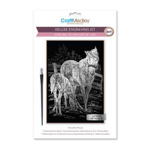 Deluxe Engraving Art Kit, Horses Design