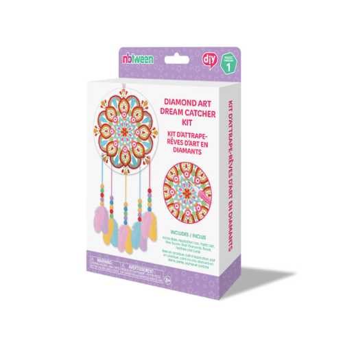 Diamond Painting Dream Catcher Kit, Mandala Design, 5.9 x 5.9 Inches