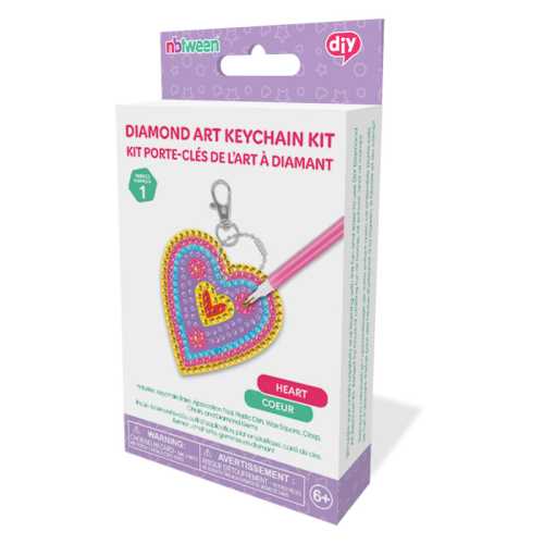 Diamond Painting Keychain Kit, Heart Design