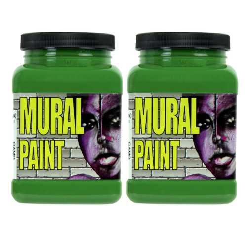 Mural Paint, Pint, Camo (Dark Green), Pack of 2