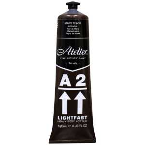 A2 Heavy Body Lightfast Artist Acrylic, 4 oz., Mars Black