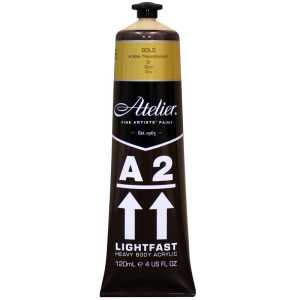 A2 Heavy Body Lightfast Artist Acrylic, 4 oz., Gold