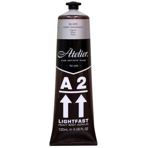 A2 Heavy Body Lightfast Artist Acrylic, 4 oz., Silver