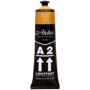 A2 Heavy Body Lightfast Artist Acrylic, 4 oz., Red Gold