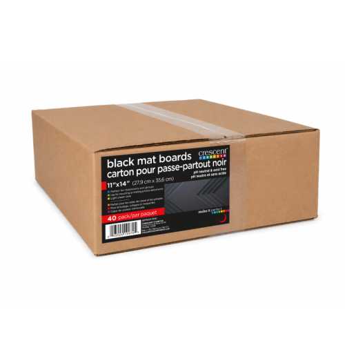Black Matboard, 11 x 14 in, 40-Pack