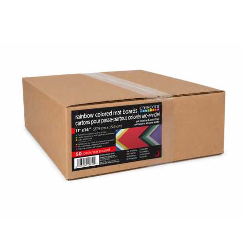 Assorted Color Matboard, 11 x 14 in, 50-Pack