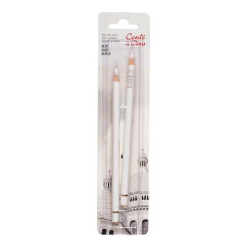 Pastel Pencils, White, Set of 2