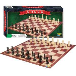 Classic Chess Board Game with Wooden Playing Pieces