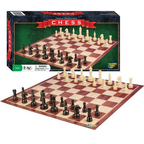 Classic Chess Board Game with Wooden Playing Pieces