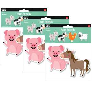 Farm Friends 6" Designer Cut-Outs, 36 Per Pack, 3 Packs
