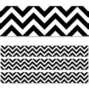 Black Chevron EZ Border, 48 Feet, 3 Packs