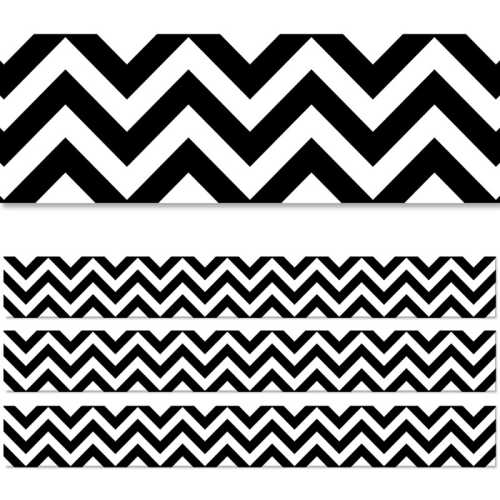 Black Chevron EZ Border, 48 Feet, 3 Packs