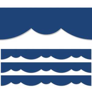 Blue Stylish Scallops EZ Border, 48 Feet, 3 Packs