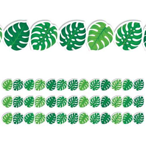 Palm Paradise Monstera Leaves EZ Border&trade;, 48 Feet Per Pack, 3 Packs