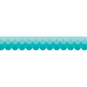 Painted Palette Ombre Turquoise Scallops EZ Border, 48 Feet