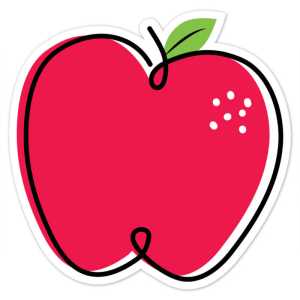 Doodle Apple Red 6 in Designer Cut-Outs
