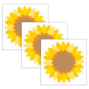 Sunflower 6" Designer Cut-Outs, 36 Per Pack, 3 Packs