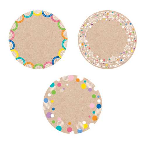 Krafty Pop Colorful Kraft Cards 6 Inch Designer Cut-Outs, Pack of 36