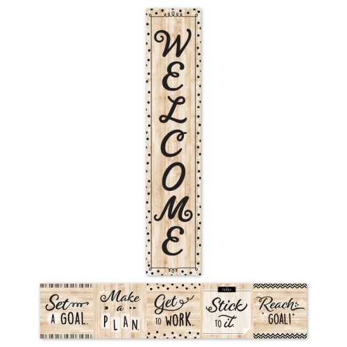 Black, White, and Wood Welcome Banner, 8