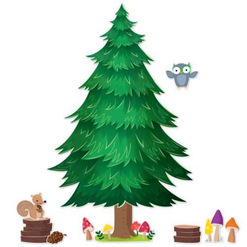 Woodland Friends Jumbo Pine Tree Bulletin Board Set