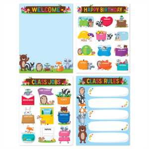 Woodland Friends Classroom Essentials 4-Chart Pack