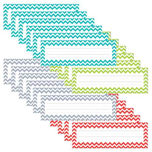 Chevron Solids Name Plates, 36 Per Pack, 6 Packs