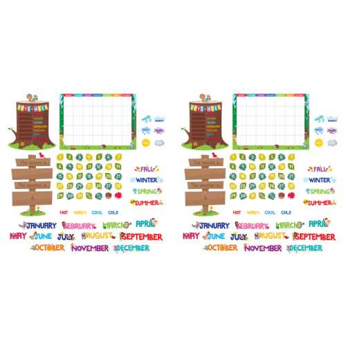 Woodland Friends Calendar Bulletin Board Set, 2 Sets