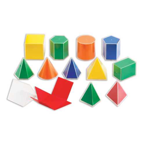 2D3D Geometric Solids, 8cm, Set of 12