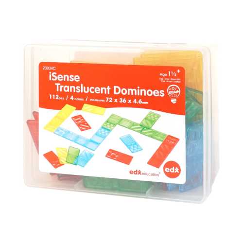 Translucent Tactile Dominoes Set, 112 Pieces