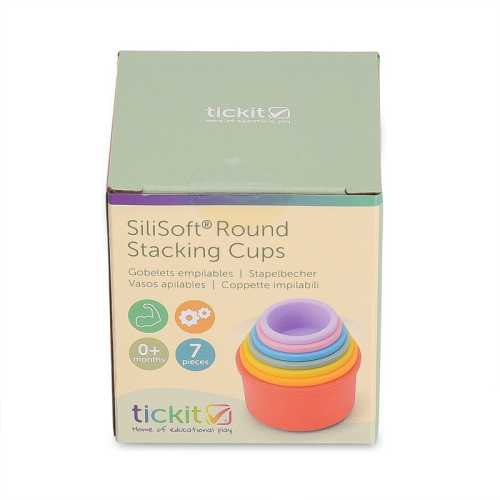 SiliSoft&reg; Round Stacking Cups, Rainbow, Set of 7