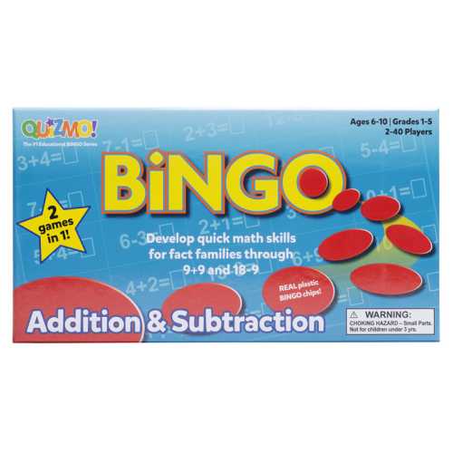 QUIZMO&reg; Addition & Subtraction - Bingo-Style Math Game