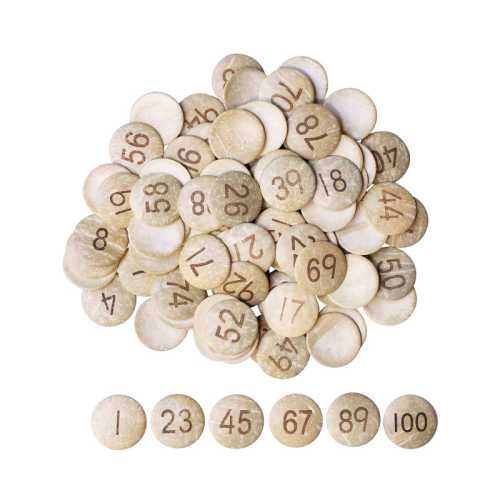 Coconut Shell Number Circles 1-100, 100 Pieces