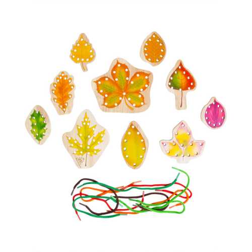 Threading Leaves Lacing Set, 20 Pieces