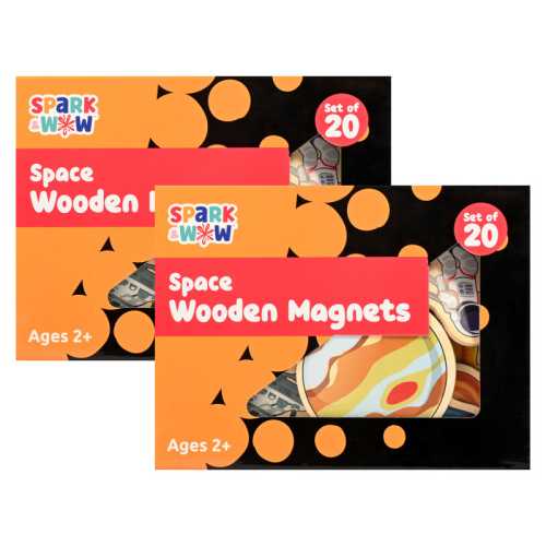 Spark & Wow Wooden Magnets - Space Per Set, 2 Sets