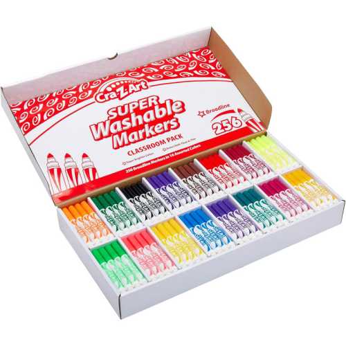 Washable Broad Line Markers Classroom Pack, 256 Count