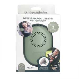 Breezz-To-Go USB Rechargeable Bladeless Fan, Sage Green