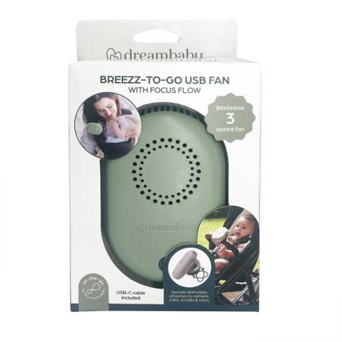 Breezz-To-Go USB Rechargeable Bladeless Fan, Sage Green