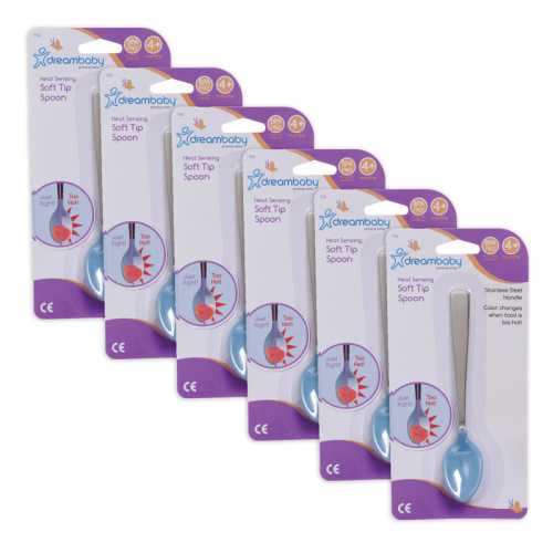 Color Changing Heat Sensing Soft Tip Spoon, Pack of 6