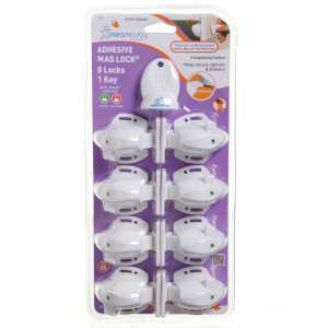 Adhesive Mag Locks&reg; 8 Locks, 1 Key