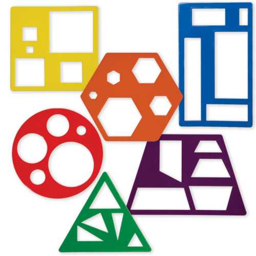 Geometry Stencils, 6 Shapes and Colors