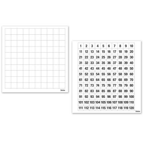 Demonstration Magnetic Dry-Erase 120 Number Board, 22 x 22 in